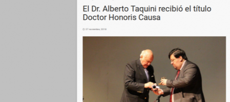 El Dr. Taquini recibió el título Doctor Honoris Causa